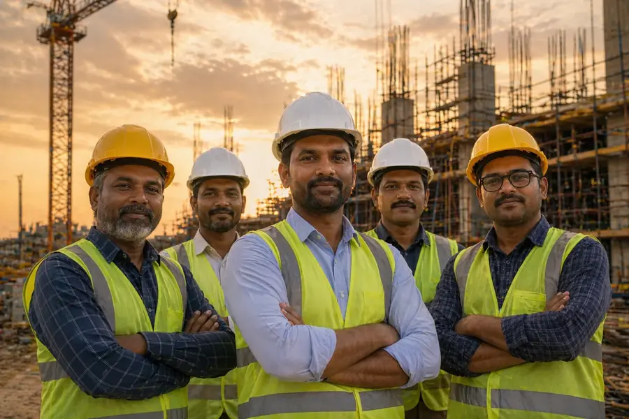 Indian construction workers deployed to Saudi Arabia by Manpower First recruitment agency India